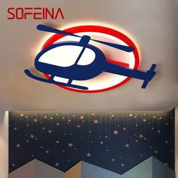 Детски тавана лампа SOFEINA под формата на самолет, led, 3 цвята, Cartoony лампа за дома, детски спални, декор на детска градина