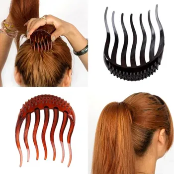 Шнола за коса с вложки във формата на конска опашка, пенест гребен за коса, преносима шнола за коса стайлинг, инструмент за плетене на плитки, аксесоари за коса за жени