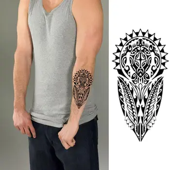 Нова Временна Татуировка на Ръката на Стикер за Мъже Тотем Роботизирана Ръка Водоустойчив Татуировка Голям Размер Боди-Арт Мъжки Фалшиви Татуировки Етикети