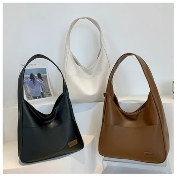 Нова текстурная чанта в ретро стил от изкуствена кожа, дамски чанти-тоут голям капацитет, чанта за студентски клас, проста ежедневна чанта