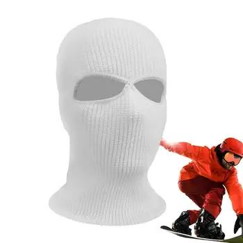 Зимна вязаная ски маска за лице с 3 дупки, водене жив топлина, защитна маска за цялото лице, спортен прическа за къмпинг, ски