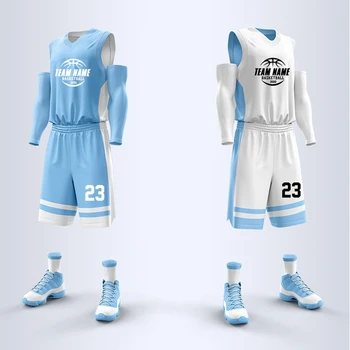 Безплатен индивидуален комплект младежки баскетболен форма на професионален екип, мъжки баскетболен форма, благородна бързосъхнеща спортно облекло