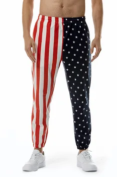 2023 Нови панталони с 3D принтом на Националното знаме на САЩ, мъжки Свободни панталони, Ежедневни мъжки Модни Спортни плажни панталони, спортни панталони за момчета Uniisex