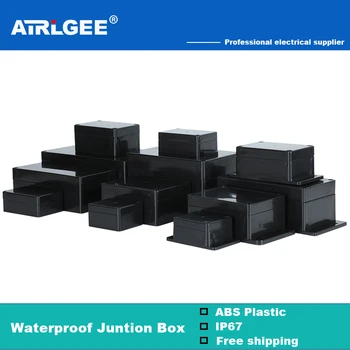 Черна водоустойчива разпределителните кутия, външен захранващ блок, калъф за электропроекта, инструмент, Водоустойчив корпус на разпределителната кутия от ABS-пластмаса