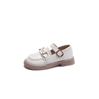 CNFSNJ/ новата пролетно-есенен детски обувки в стил ретро, за момичета, ежедневни обувки на принцесата от мека кожа, с кръгли пръсти на точки