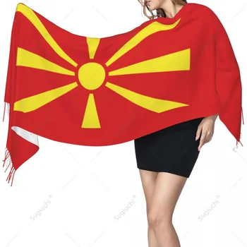 Шал с флага на Северна Македония, Топли шалове от Pashmina, Шал, Хиджаб, Пролет-Зима, Многофункционална Унисекс