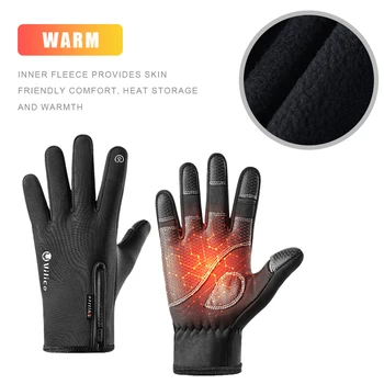 Дамски водоустойчив Мъжки зимни ръкавици Топли ръкавици за сензорен екран Ветроупорен ръкавици за каране на мотор, Колело, ски лов