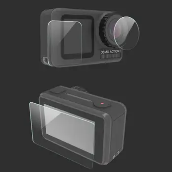 TWISTER.CK за екшън камери Osmo 3 в 1, защитен слой от закалено стъкло, калъф за обектив, комплект защитно фолио за екрана