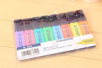 8-цветен маркер-хайлайтер, 8 дръжки / скоростна съвет стамески 5 мм, разноцветни мастила, YGB00014