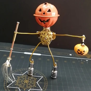 Направи си сам Хелоуин Тиква Плашилото Метални Комплекти за сглобяване на модели в стил Steampunk Ръчна 3D Играчка-пъзел за деца Подаръци за възрастен