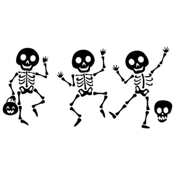 Танцуващ Скелет, Веселящийся Стикер Готически Череп Стикер за автомобил Светоотражающая Стикер за автомобил, лаптоп на стената, прозореца, Броня за броня на автомобила