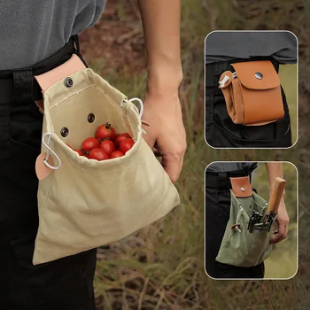 Чанта за събиране на плодове на открито, поясная чанта за инструменти, чанти за съвсем малък, сгъваема холщовая чанта за съхранение на инструменти