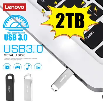Lenovo Mini Metal USB Flash Drive 2 TB USB Memory High Speed U Stick 1 TB Водоустойчив Карта с Флаш Диск За Преносим КОМПЮТЪР ТЕЛЕВИЗОР