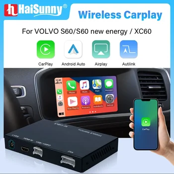 Безжичен Модул за Carplay За Volvo V40 V60 XC60 и S60 2011-2014 2015 + Адаптер Предна Камера за Обратно виждане Android Auto Дооснащение Колата Вградения