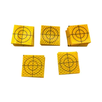 Жълт лист рефлектор 100шт Светоотражающая лента Мишена за стрелба тахеометра 20 30 40 50 60 мм Светоотражающая стикер