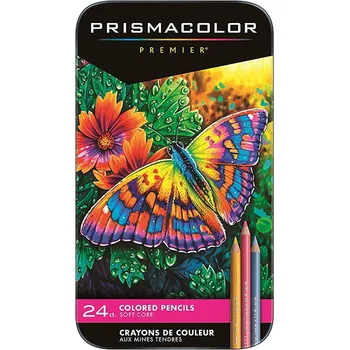 Професионални цветни моливи Prismacolor Premier с мека гръбначен мозък, 24 опаковки, комплект моливи за рисуване за начинаещи и опитни художници