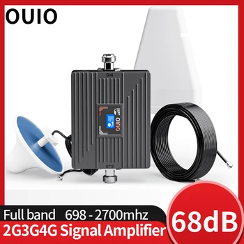 Усилвател на сигнала OUIO 2G, 3G, 4G LTE Hot Band Усилвател на мобилен оператор Комплект повторител на сигнала мобилен телефон Комплект антена ретранслатор в мрежата
