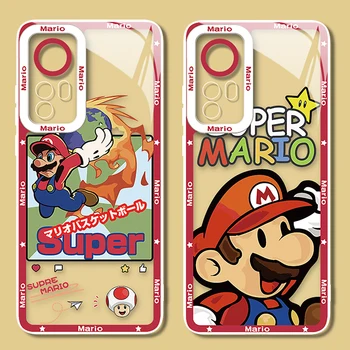 Супер Marios Bros Калъф за Телефон Xiaomi Redmi Note 12 4G 5G Turbo 11 Pro Plus 12S 11S 10S 9S 10 8 7 6 9 10В K60 K60E Прозрачен Капак