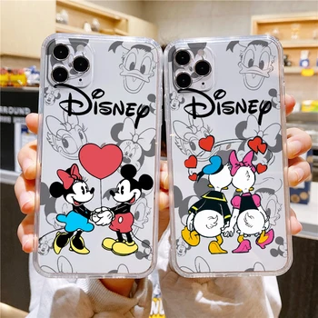 Disney Donald Duck Love Прозрачен Калъф За Телефон Apple iPhone 14 13 12 11 Mini XS XR X Pro MAX 8 7 6 Plus SE 2020 Cover Capa