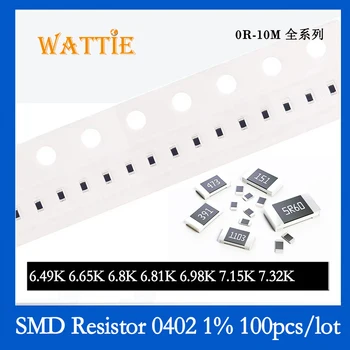 SMD резистор 0402 1% 6.49 K 6.65 K 6.8 K 6.81 K 6.98 K 7.15 K 7.32 K 100 бр./лот микросхемные резистори 1/16 W 1.0 мм * 0.5 мм