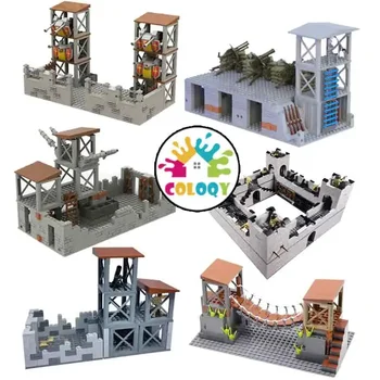 Детска играчка-конструктор военна база форт затвор форт е съвместим с всички търговци на едро магазини за строителни блокове от по-малки частици