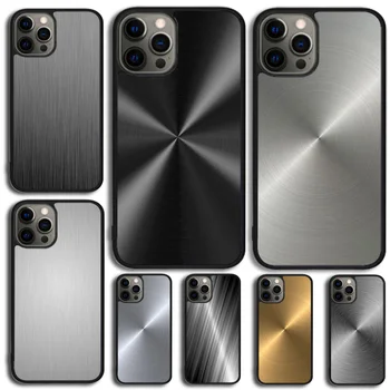 Стомана калъф за телефон с матова текстура метал за iPhone 15 14 SE 2020 XR XS 11 12 13 Mini Pro MAX 6 7 8 Plus