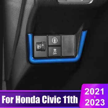 За Honda Civic 11-то Поколение 2021 2022 2023 Аксесоари От Неръждаема Стомана Централен Водачът на Колата на Превключвател на Арматурното Табло, Капак Бутон за Декорация Рамки