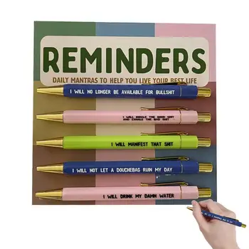 Вдъхновяващи химикалки на Едро 5шт Необичаен Комплект дръжки за жени Мотивационни Гладка химикалки за писане Разнообразни Дневни Забавни дръжки за жени