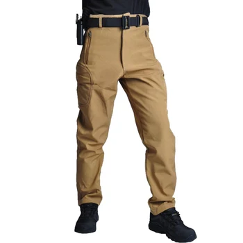 Тактически бързо съхнещи мъжки панталони-карго за туризъм, къмпинг, трекинг, Дишащи прави панталони в стил милитари, черен камуфлаж цвят каки