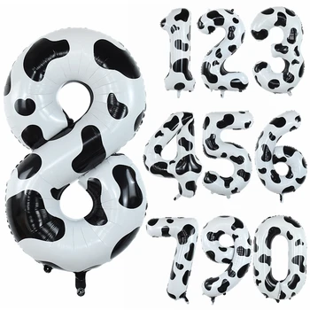 40incn балони с номер печат Крави 0-9 Голям цифров фольгированный Гелиевый балон За деца и възрастни честит Рожден Ден, украса за сватбени партита