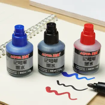 12 мл водоустойчив, незабавно высыхающей боя за графити, маслени мастила за презареждане маркер химикалки, черни, червени и сини Допълнително