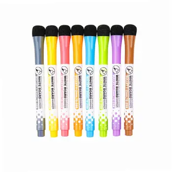 QX2B 8 Цвята Маркери за дъска с губчатыми ластиками Магнитни маркери за colorization Ученически канцеларски материали за УЧИТЕЛИ