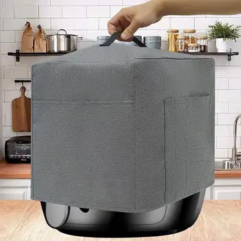 Калъф за домакински фритюрници с джобове с цип, защитен калъф от прах, Прахоустойчив калъф за микровълнова печка, органайзер за кухненски принадлежности