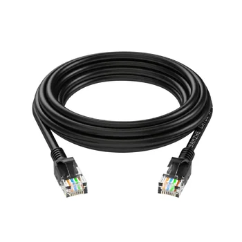 Черен кабел Ethernet RJ45 CAT-5, мрежов пач кабел за локална мрежа е Съвместим пач-кабел за компютър, Кабели с няколко спецификации