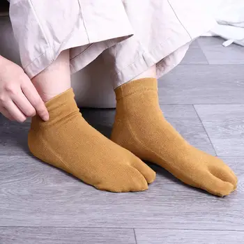 Дишащи Практични Памучни Унисекс Японски Мъжки Чорапи С Две Чорапи Чорапи Носочные Изделия С Намаляване На Tabi Чорапи Flip Flop