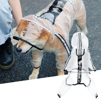 Дъждобран за малко куче с регулируем колан на корема, пончо с качулка за куче, непромокаемая дъждобран за кучета, облекло за дъжд и сняг