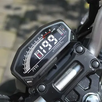 Аксесоари за мотоциклети Универсален LED LCD за измерване на скоростта с цифров задно осветяване, водоустойчив Километраж, Оборотомер за двигателя 1,2,4 турбо