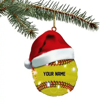 Бейзболни коледна украса 2022 Коледно дърво Окачване със спортна топка за Бейзбол сувенири за парти с коледна елха
