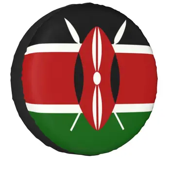 Калъф за гуми, резервна гума с флага на Кения за Джип Mitsubishi Pajero, Кения патриотични автоаксесоари 14 