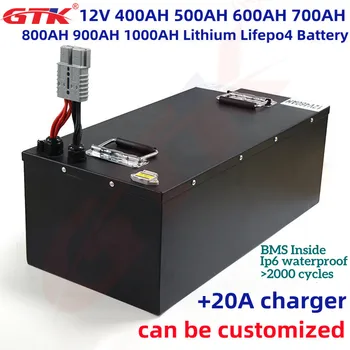 GTK 12V 400AH 500AH 600AH 700AH 800AH 900AH 1000AH Литиева Батерия Lifepo4 за АВТОБУСА Открит Къмпинг Инвертор Слънчевата батерия Мотор