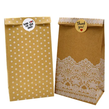 5шт 9x6x18 см Хартиени опаковки за бонбони в грах Хартиена торбичка за опаковане на хранителни продукти, Подаръчни пакети за декорация на рождения ден на сватбата Хартиени торби за бродерия