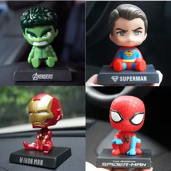 Marvel Отмъстителите, spider-Man, Iron Man, кукла-тъпак, автомобилна декорация, за украса на интериора на колата, Мультяшная играчка за творчество, Коледни подаръци
