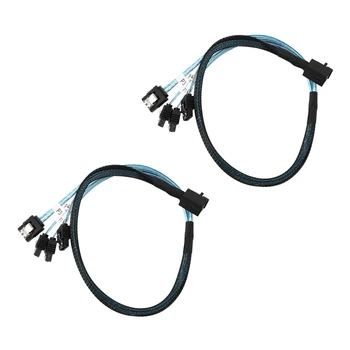 2 вътрешни кабел Mini SAS-SATA, СФФ-8643-SATA Forward Breakout, съвместими с твърд диск в Raid-контролер (1,6 метра)