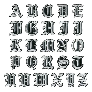 Пришитый икона с нашивкой от буквите от английската азбука, на бродирани смесени с нашивкой на дрехи