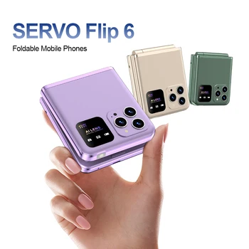 СЕРВО Flip6 GSM Сгъваем Мобилен Телефон 4 SIM Карти 2,4 