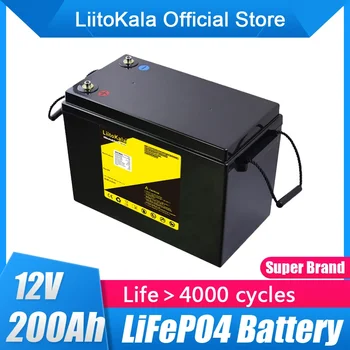 LiitoKala 12,8 V 200Ah 280Ah 300Ah LiFePO4 Батерии Power 3000 Цикъла За Кемперов 12V RV количката Офроуд Автономен Слънчев Вятър