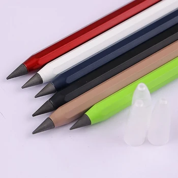 Метална дръжка без мастило, алуминиев вечен молив, метален стираемая химикалка за подпис, вечен молив, цветни писалка за писане и рисуване
