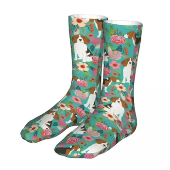 Чорапи за кучета с цветя Бигля, мъжки и дамски чорапи със забавни животни, Harajuku, Пролет-лято, Есен-зима, подарък Чорапи
