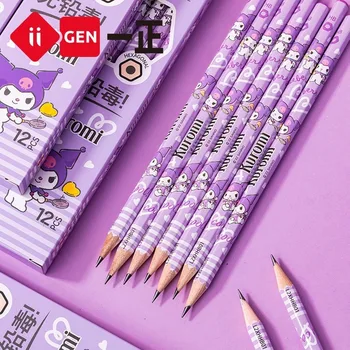 Оригинални Канцеларски материали Sanrio Kuromi Лилаво cartoony молив за писане, писалка за рисуване на изпита Hb, Творчески Детски молив, на Едро