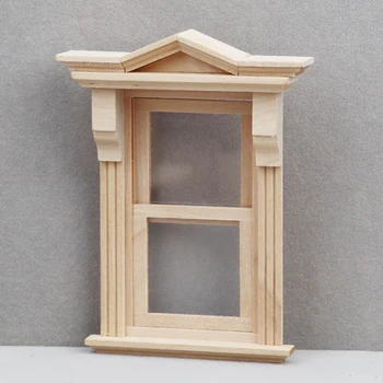 Куклена къща, Миниатюрна дървена врата, прозорец, Издигащи и опускающиеся прозорец, Модел куклена къща 
